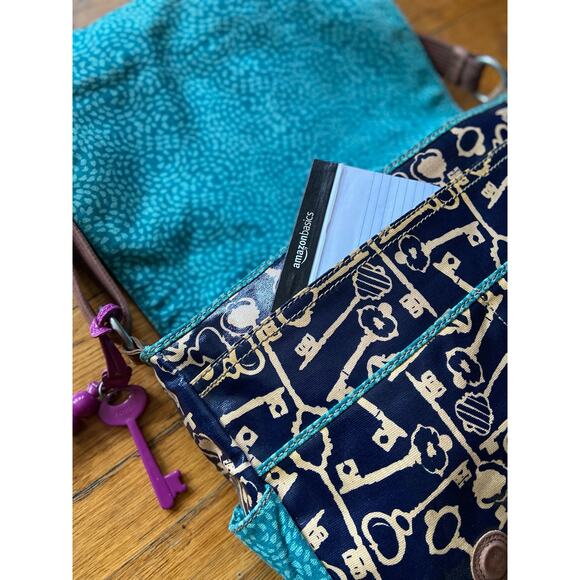 FOSSIL Key-Per Colorful Navy Messenger Bag - Picture 5 of 16